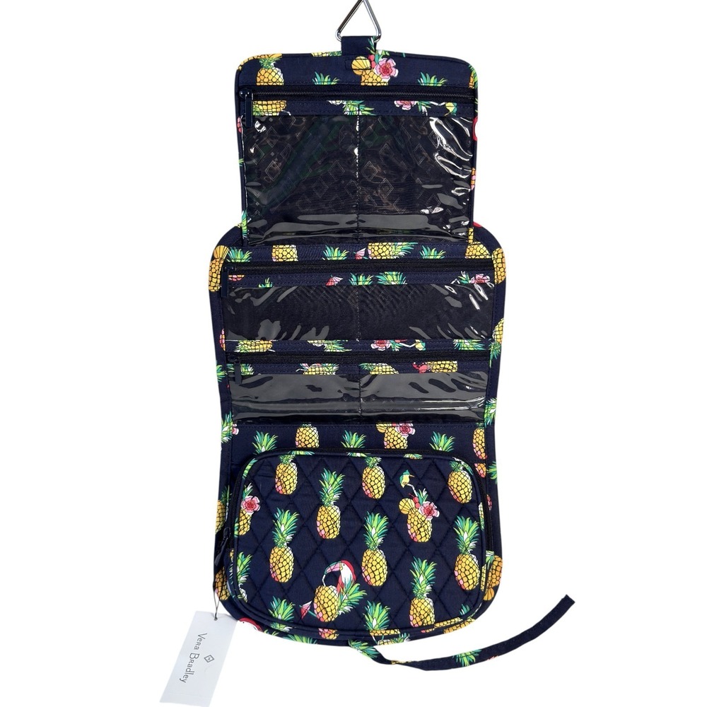 Vera Bradley Medium Travel Organizer Hanging Toiletry Bag Toucan Party Navy NEW - Picture 2 of 11